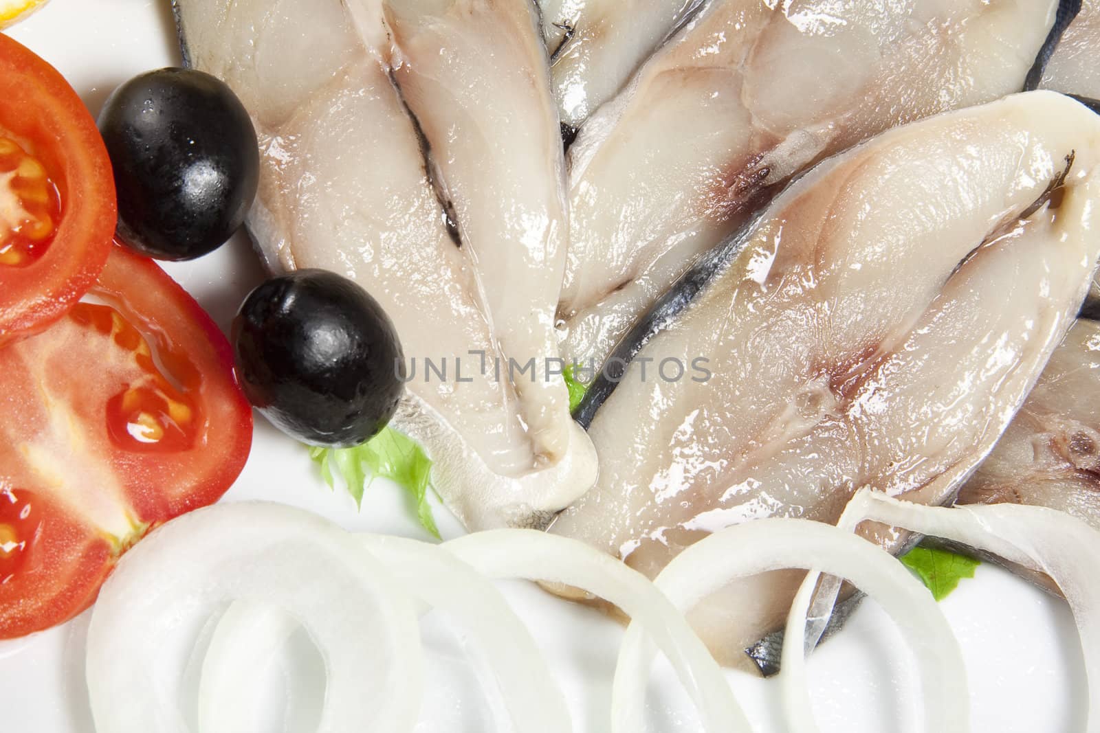 slices smoked fish background