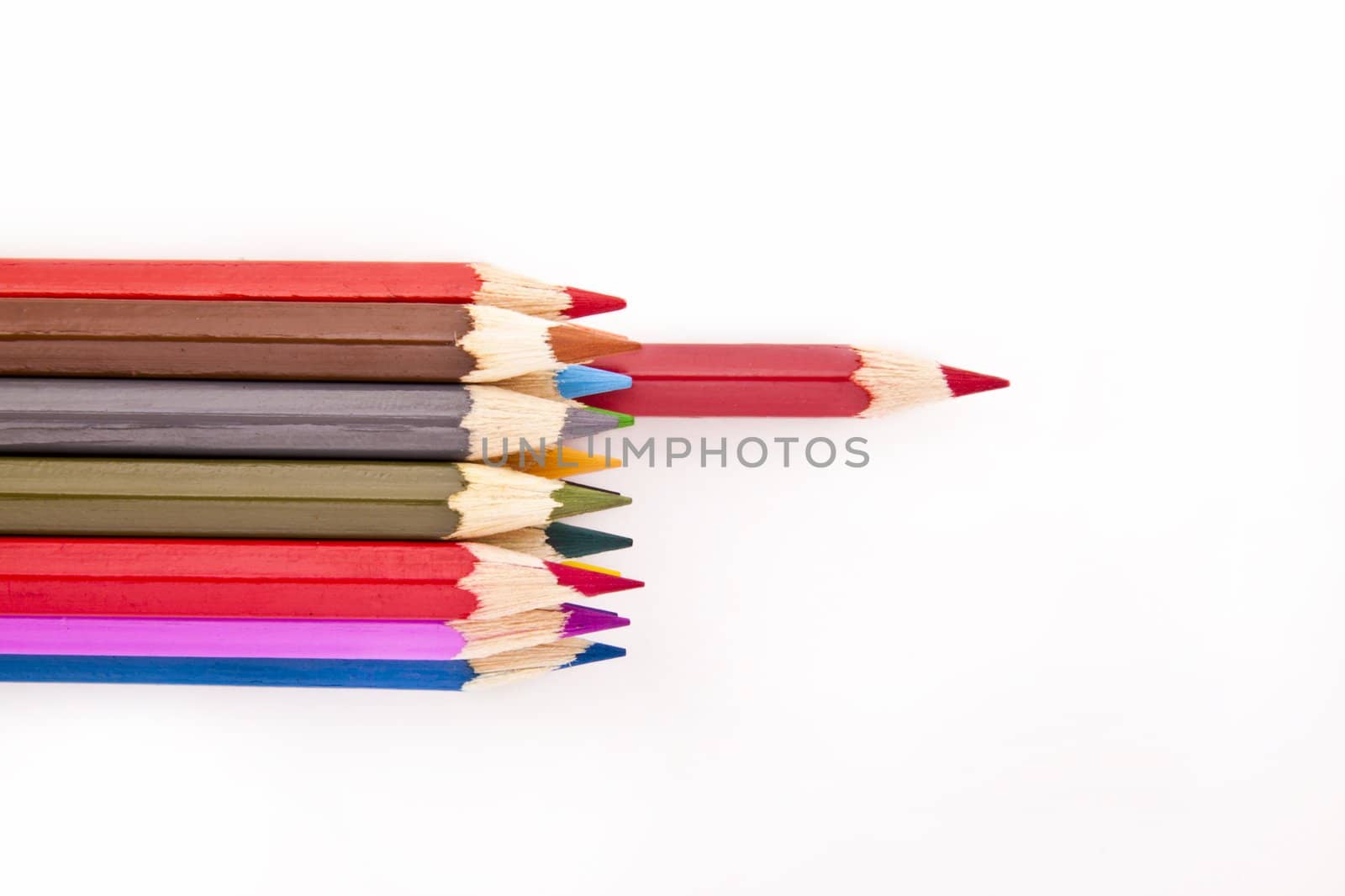 colored pencils - isolated on the white background
