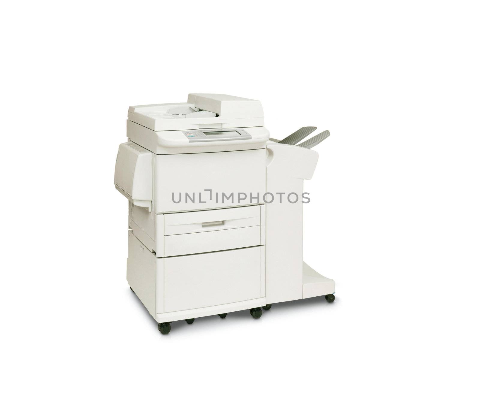 Modern digital printer on the white background