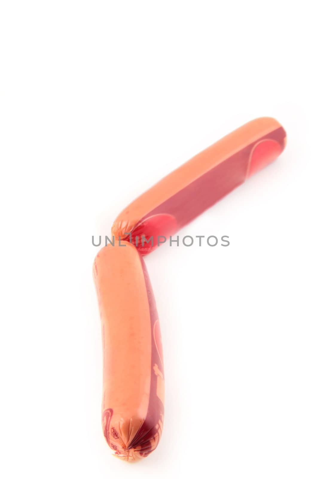 Sausages isolated on white background