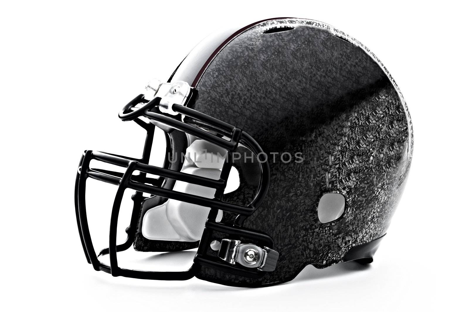 Black Hockey helmet under the white background