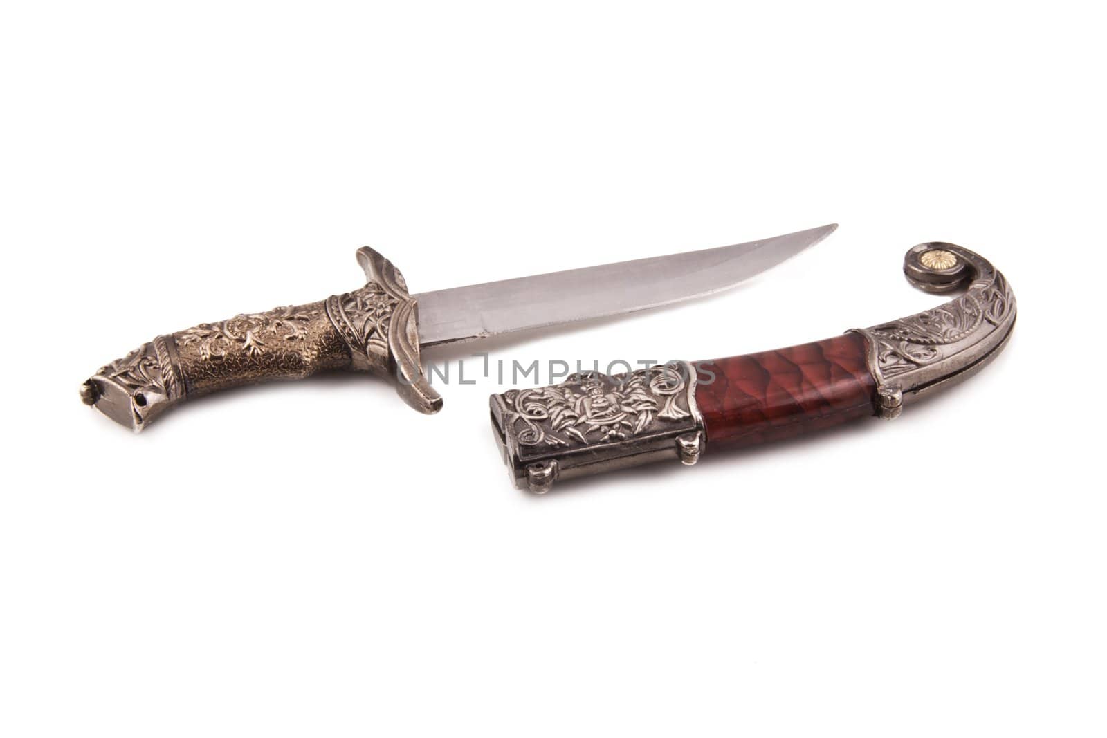 Traditional Arab dagger on white