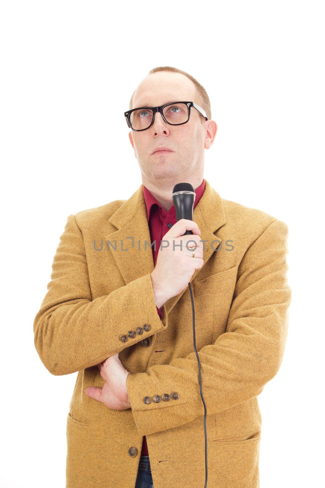 Businessman with a microphone