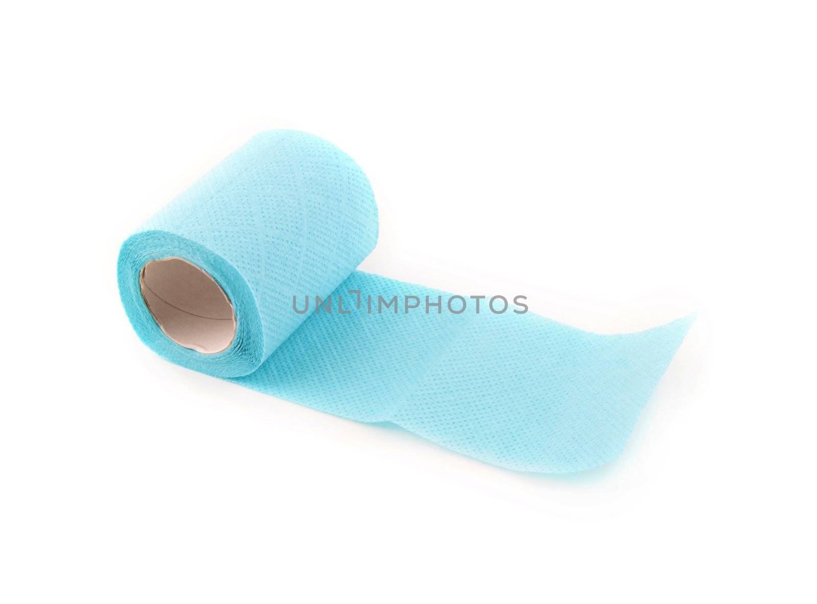 Single roll of toilet paper isolated