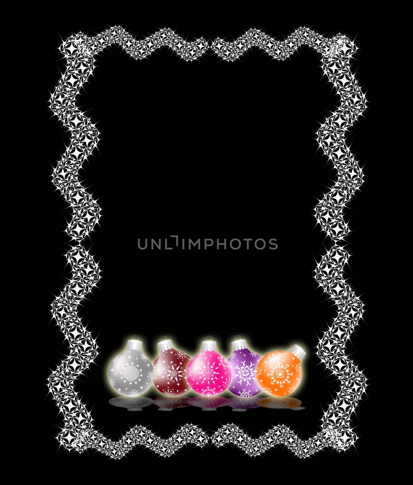 New Year's and Christmas abstract decorative elements over black background