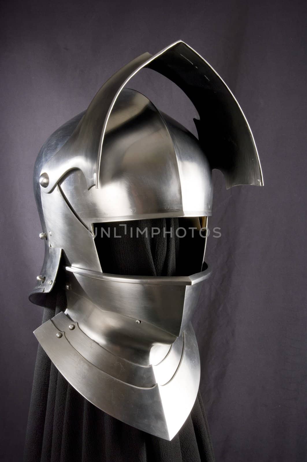 Armour of the medieval knight. Metal protection of the soldier against the weapon of the opponent