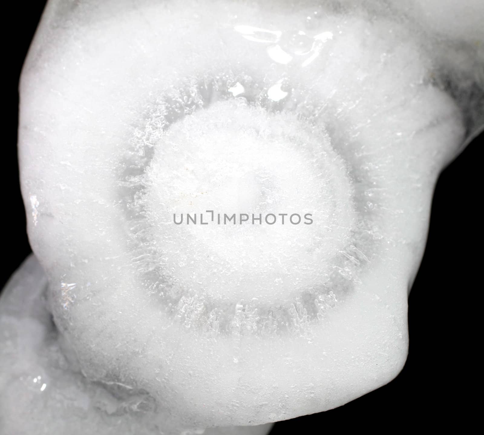 Closeup of a large hail stone from a severe storm
