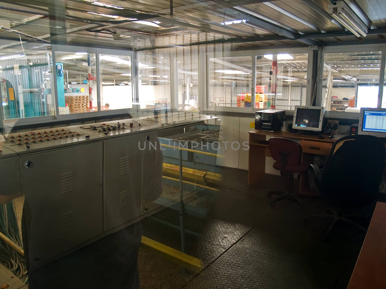 Modern plant factory computer control room