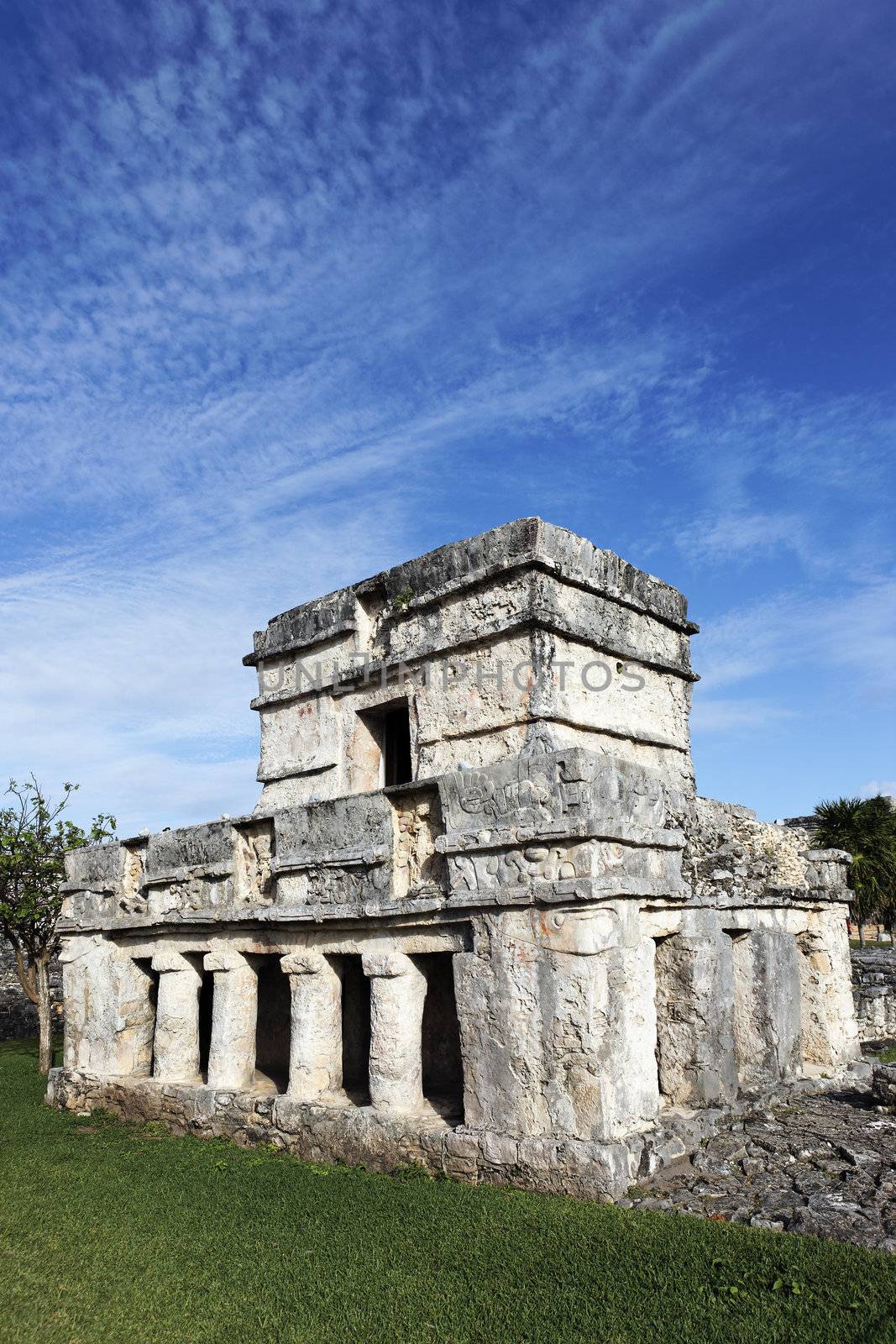 temple of frescoes in december, tulum, mexico 