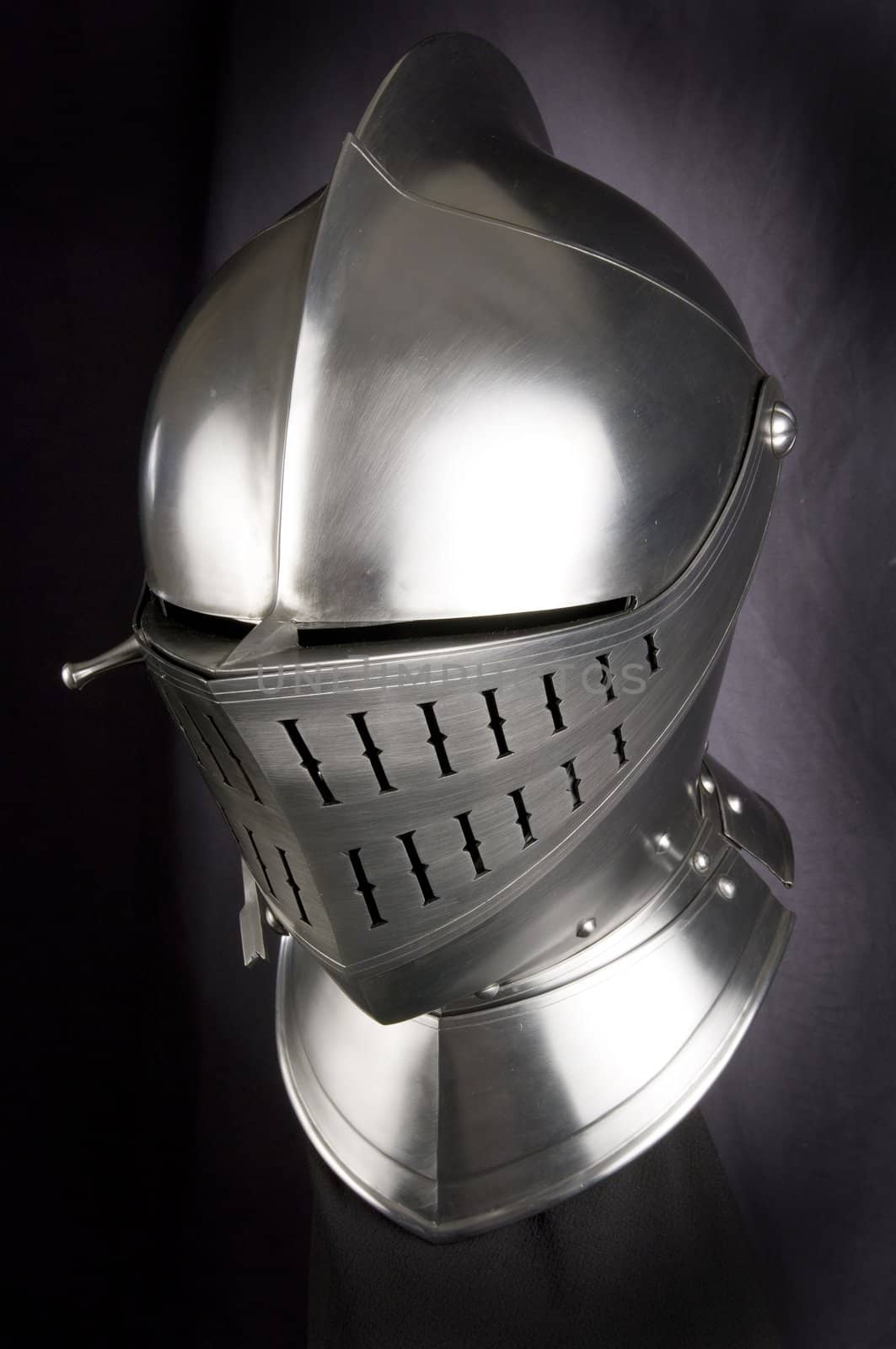 Armour of the medieval knight. Metal protection of the soldier against the weapon of the opponent