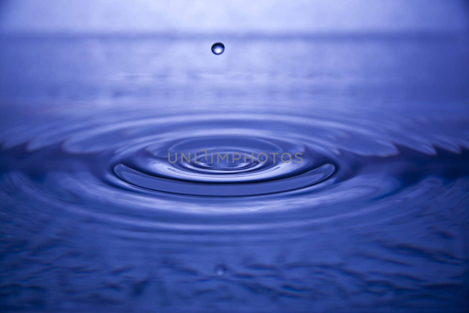 The round transparent drop of water