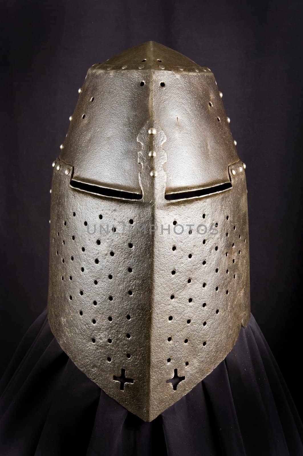 Armour of the medieval knight. Metal protection of the soldier against the weapon of the opponent