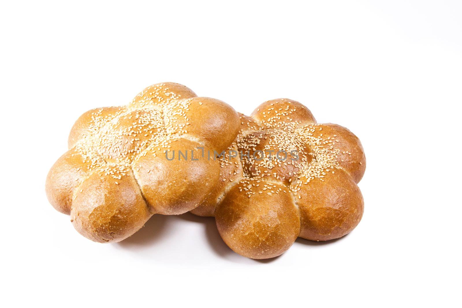 two bagels with sesame seeds
