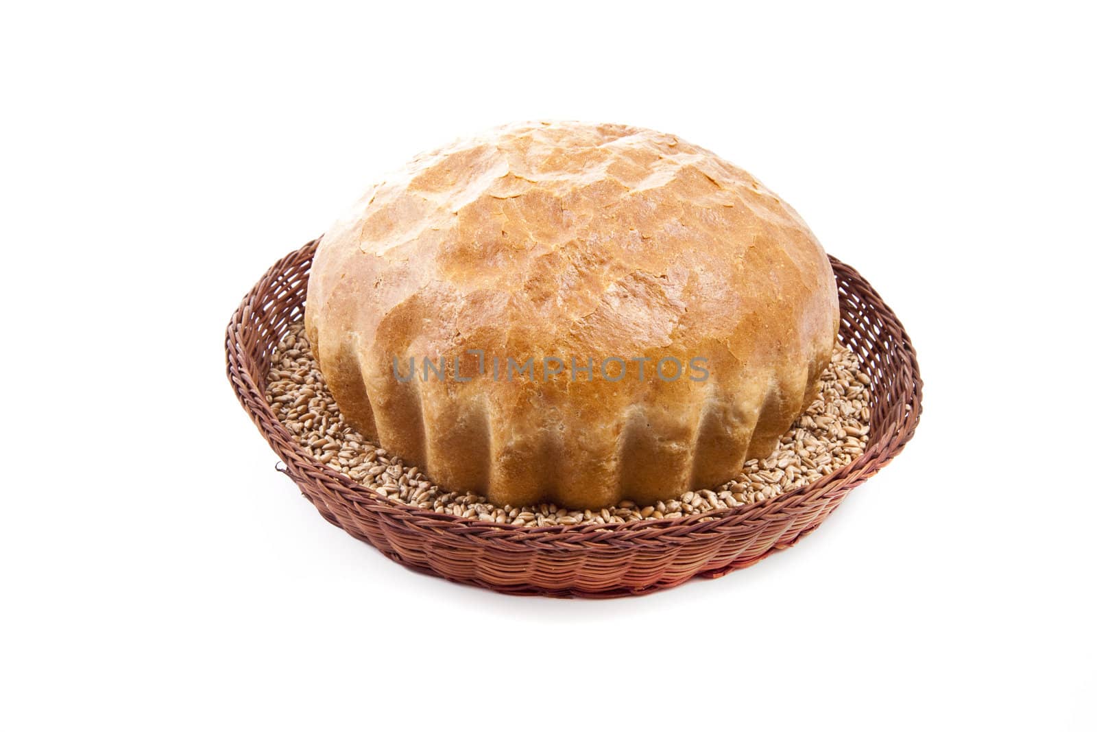 fresh baked roll with grain in a basket