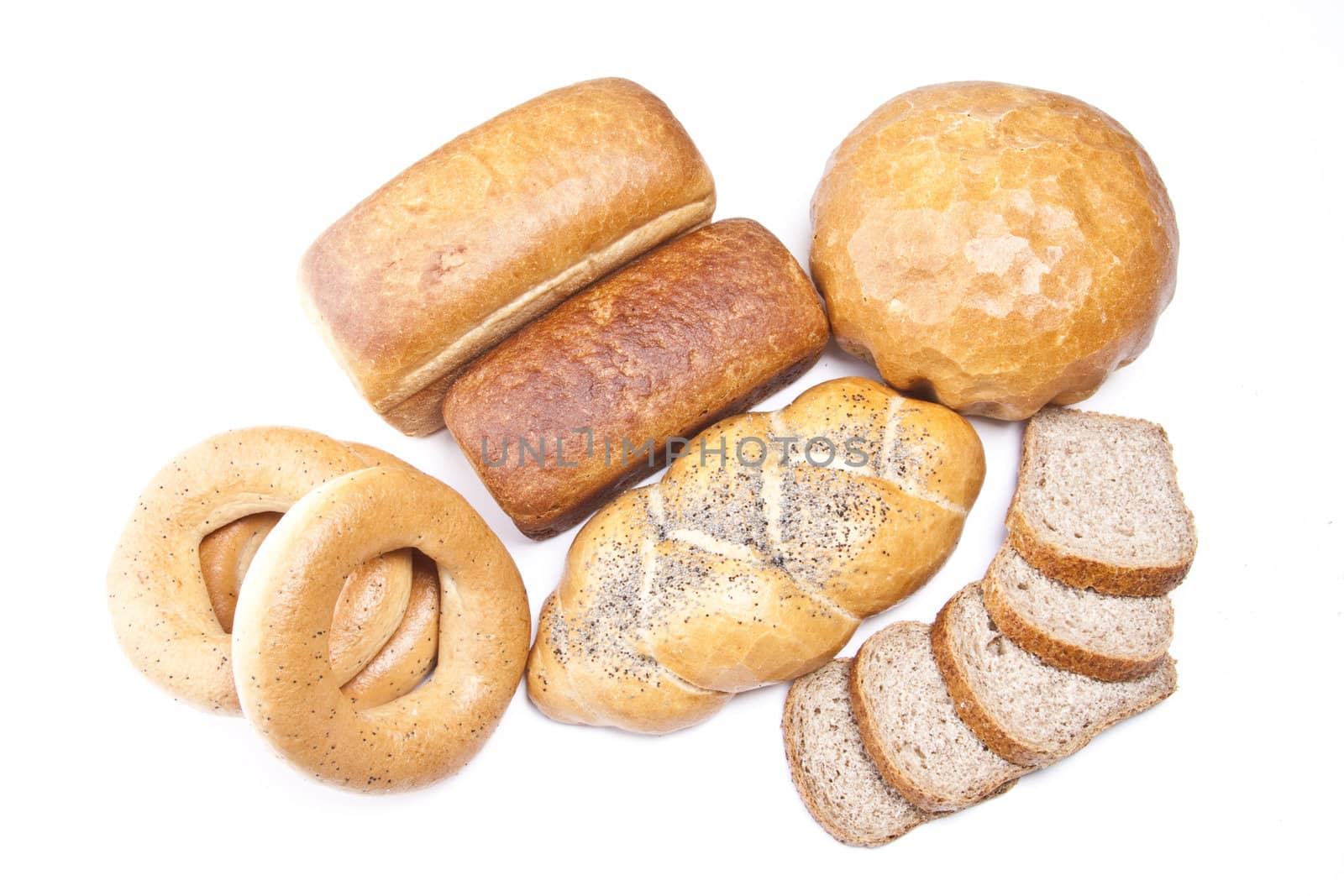 assortment of baked bread