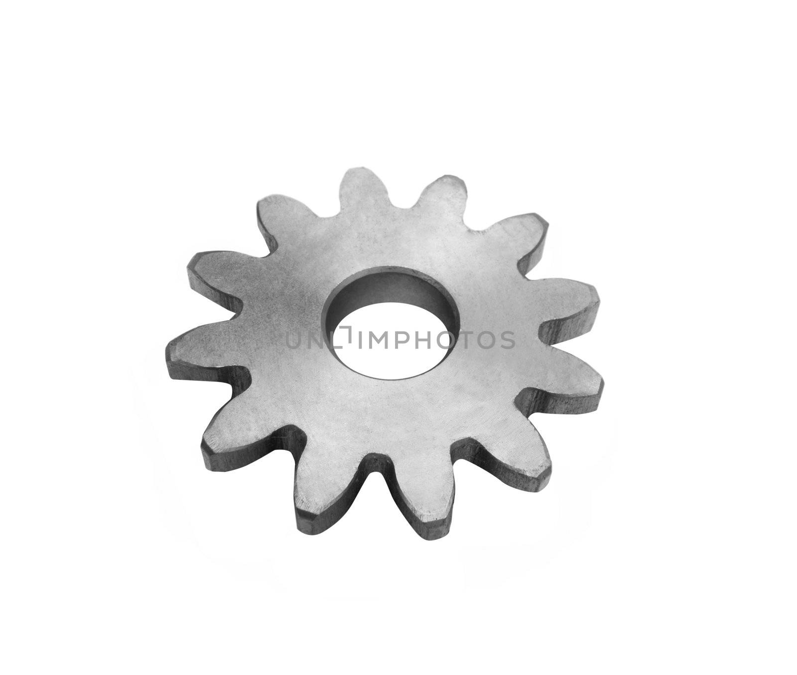 Metal gears isolated against on white