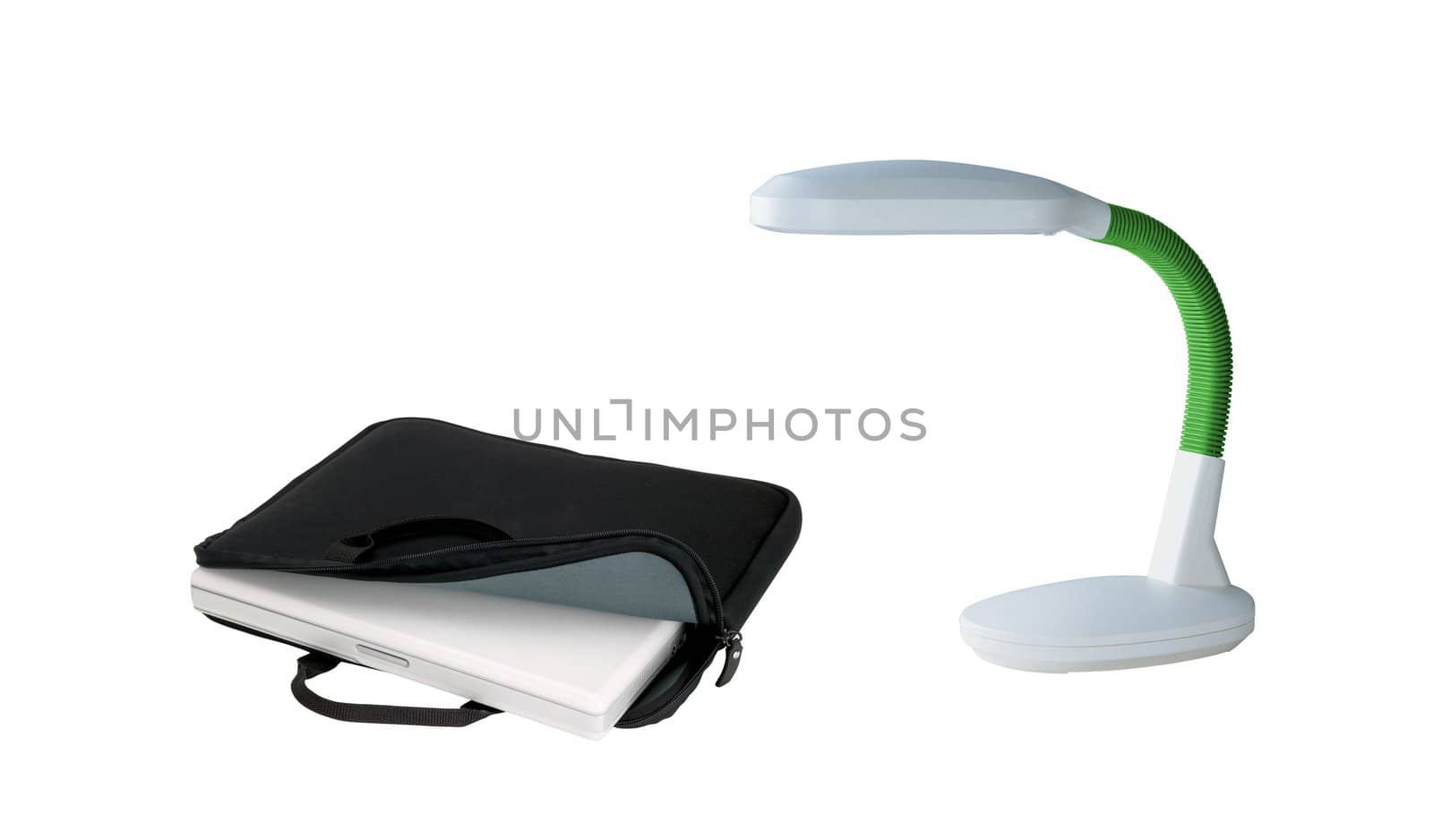 laptop  and light lamp