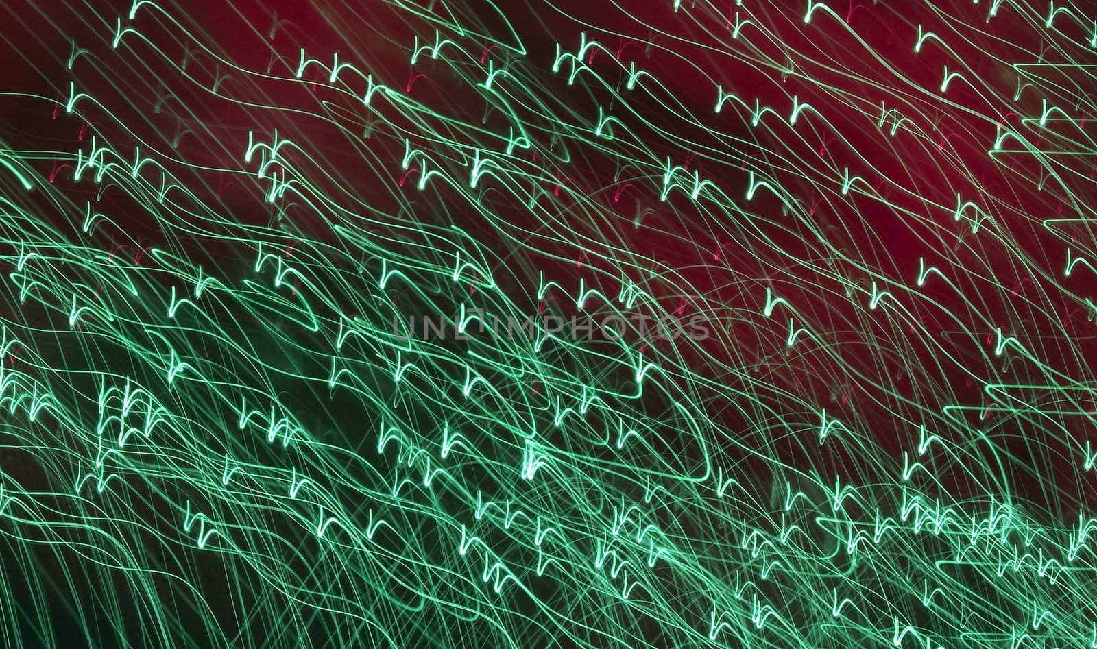red background with green lights as background