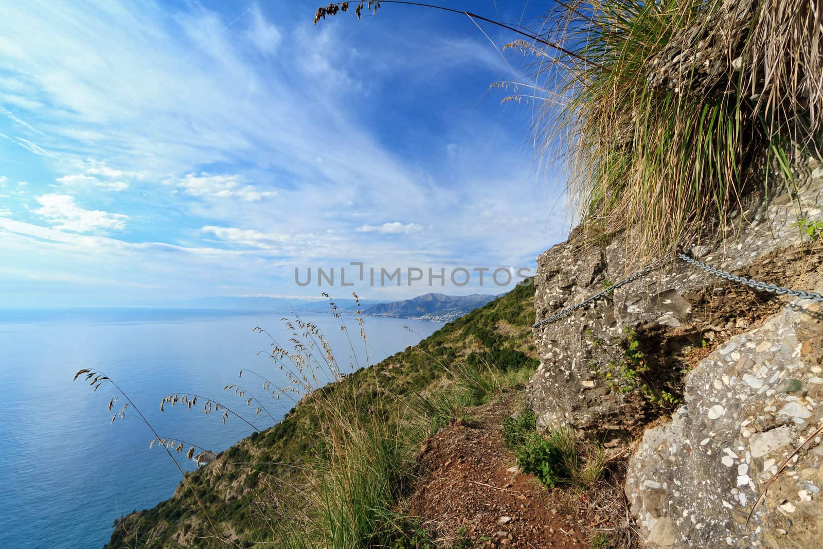 pathway over the sea in Portofino Natural Park, Italy