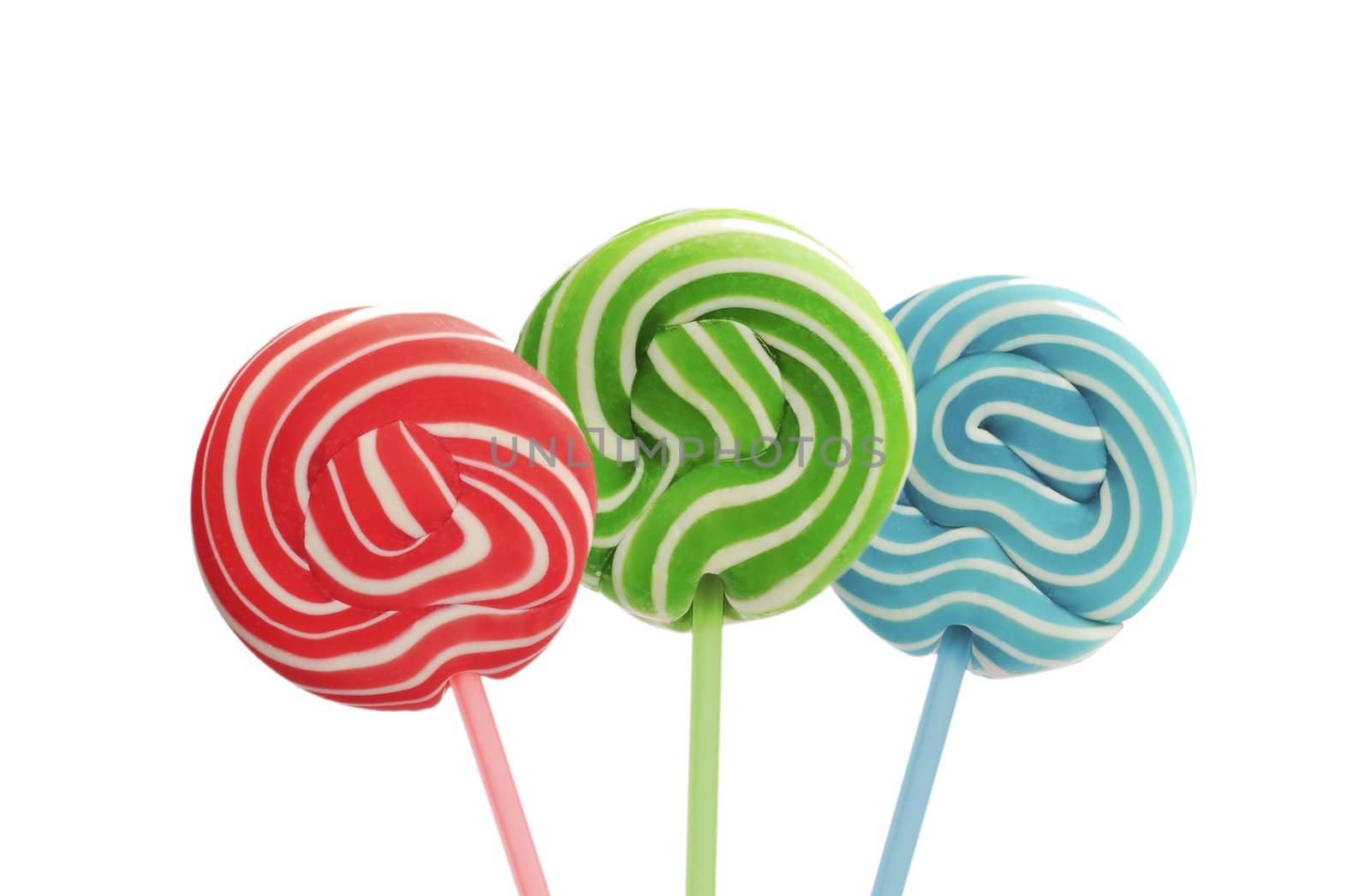 Colourful lollipop isolated on the white background