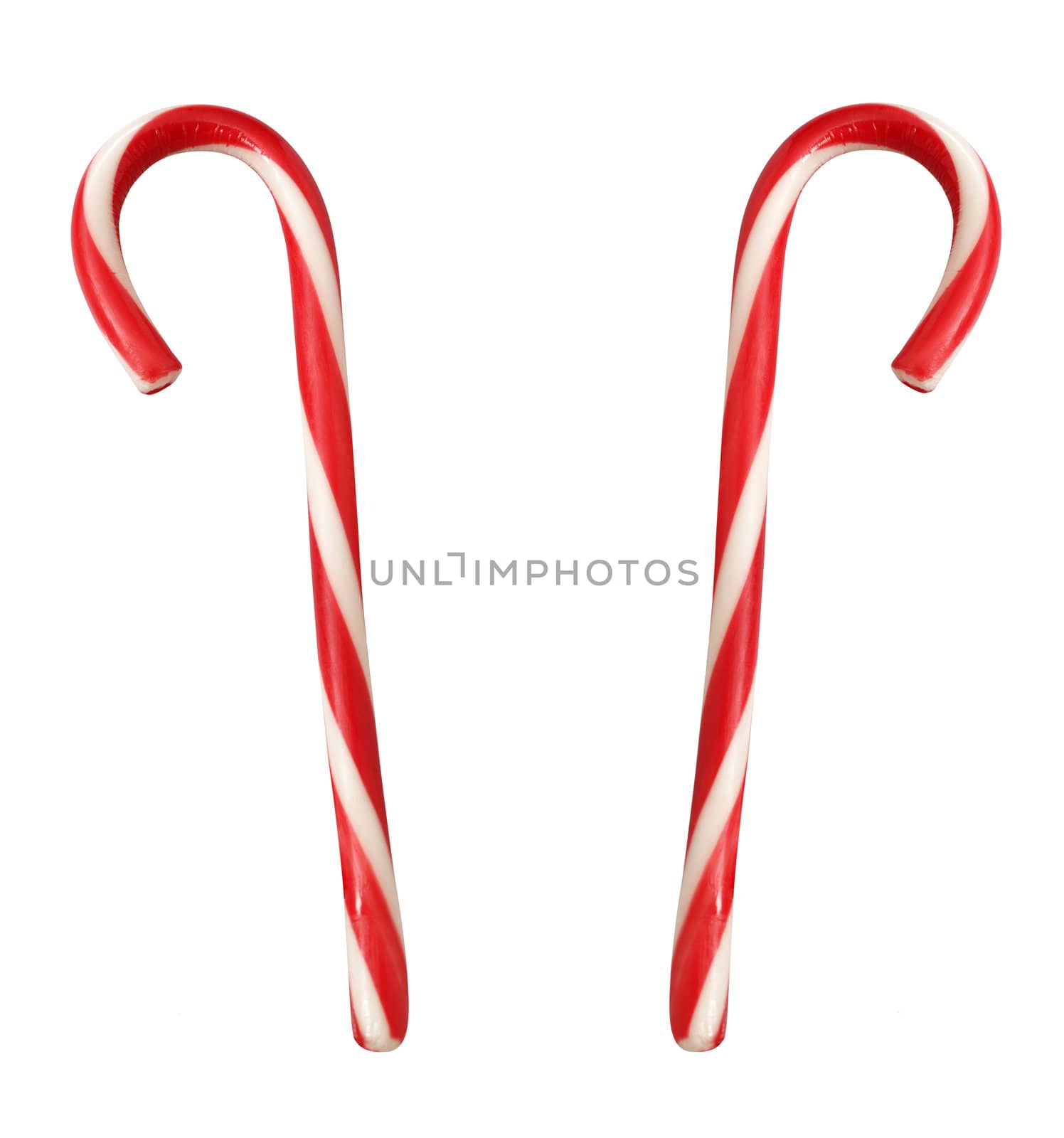 lollipop canes isolated on white close up