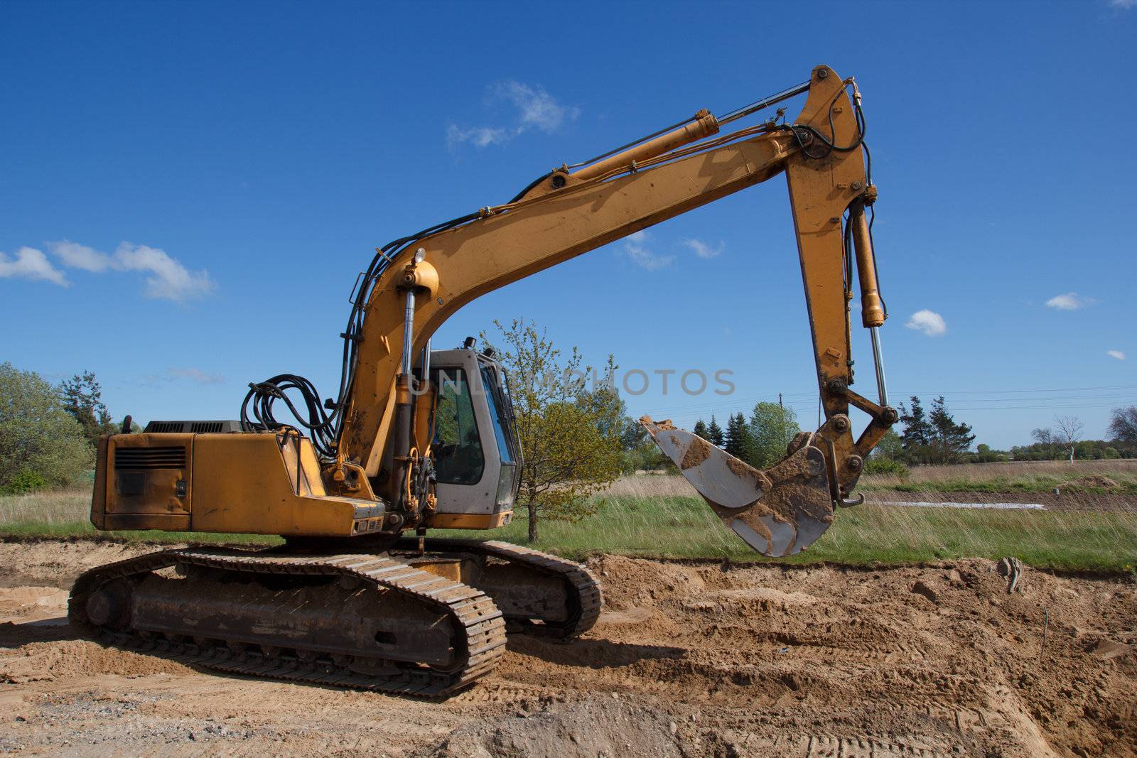 excavator working on a construction site