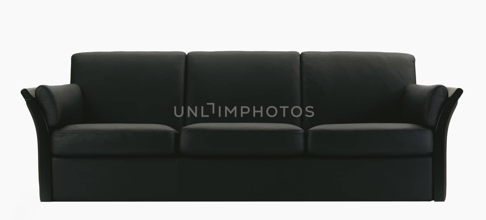 black sofa isolated on the white background