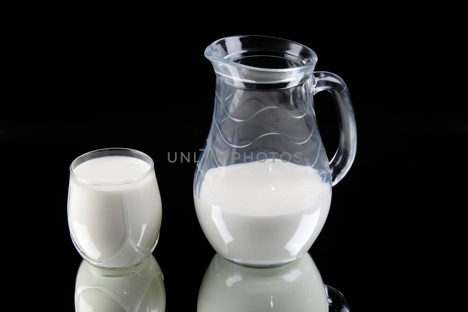 jugful of milk isolated