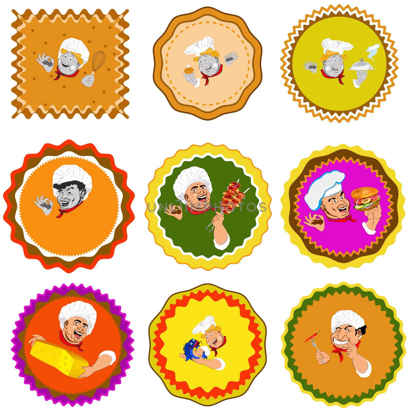 Set of  icons and elements for food
