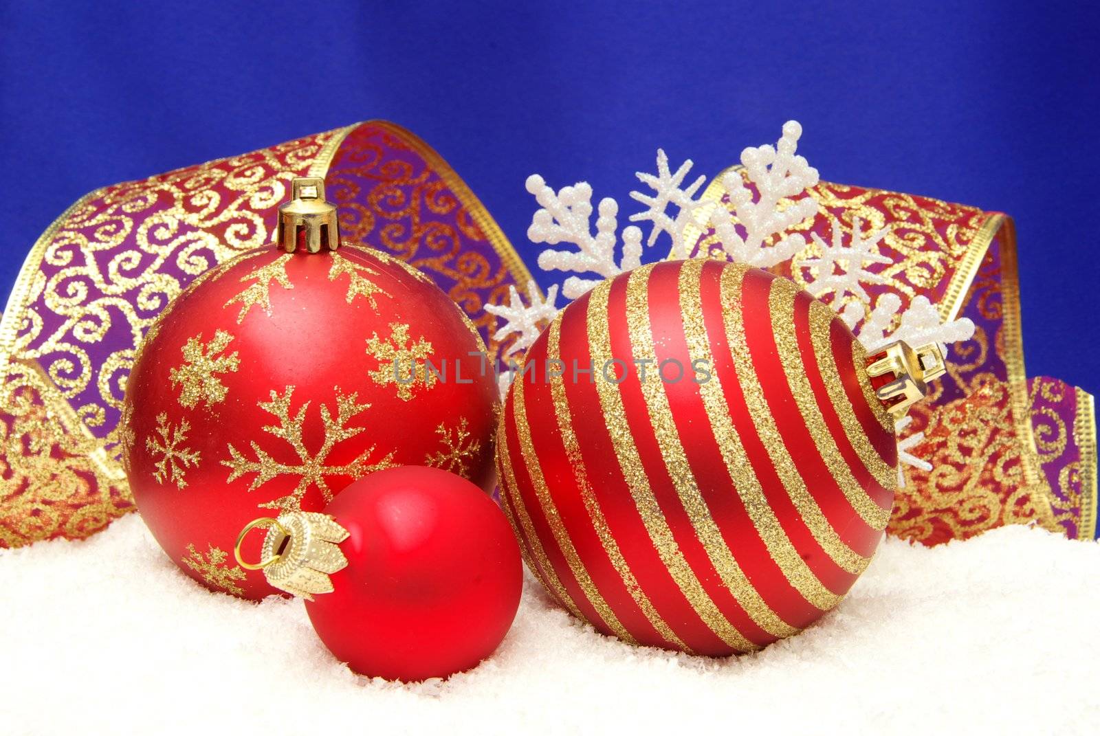 Christmas decoration over blue background
