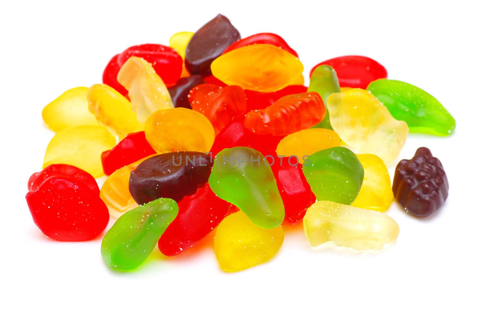 Colorful candy isolated on white background.