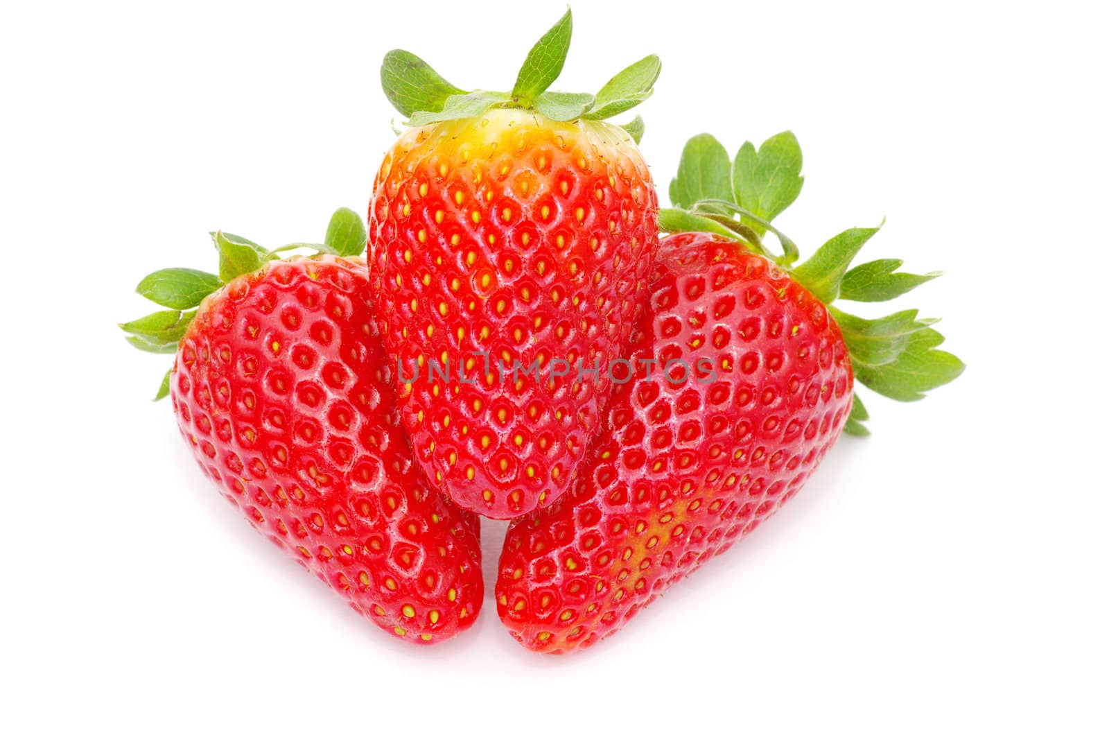 Beautiful strawberries isolated on white