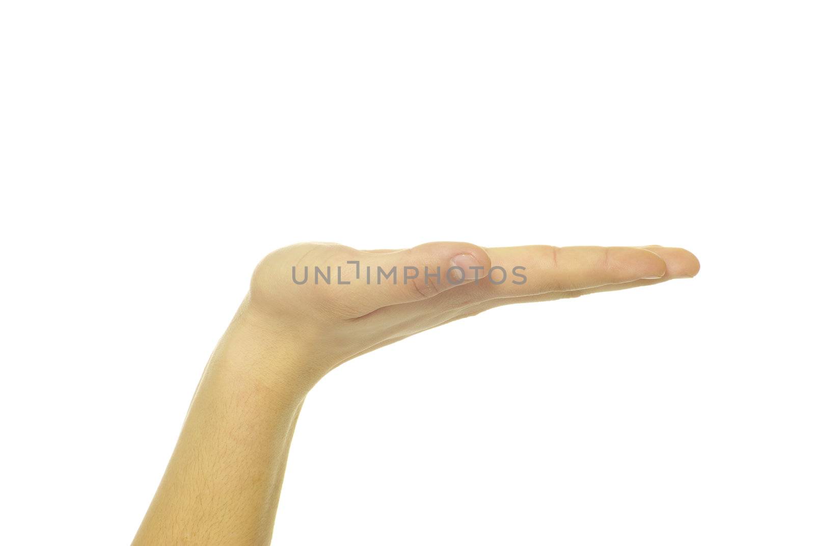 Empty hand isolated on a white background