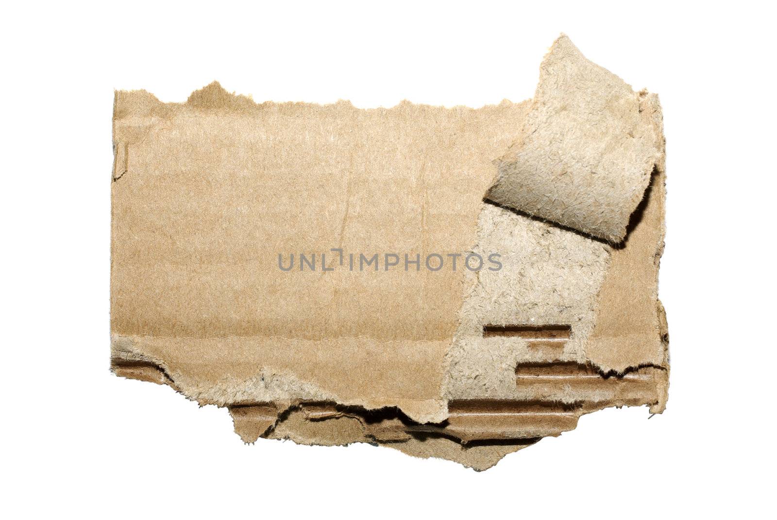 Studio shot of cardboard torn with empty space for your design. by borodaev