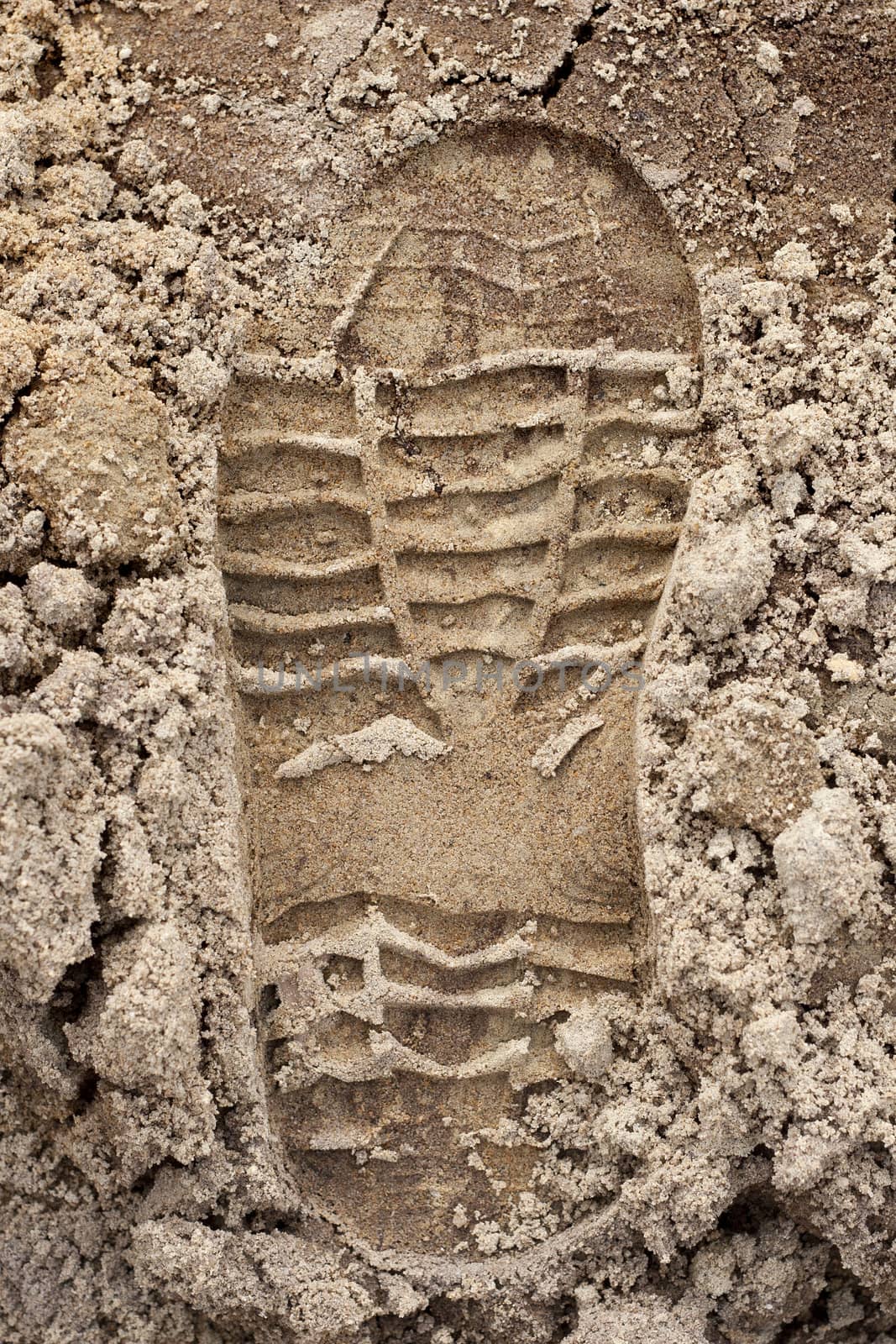 Footprint shoe on sand