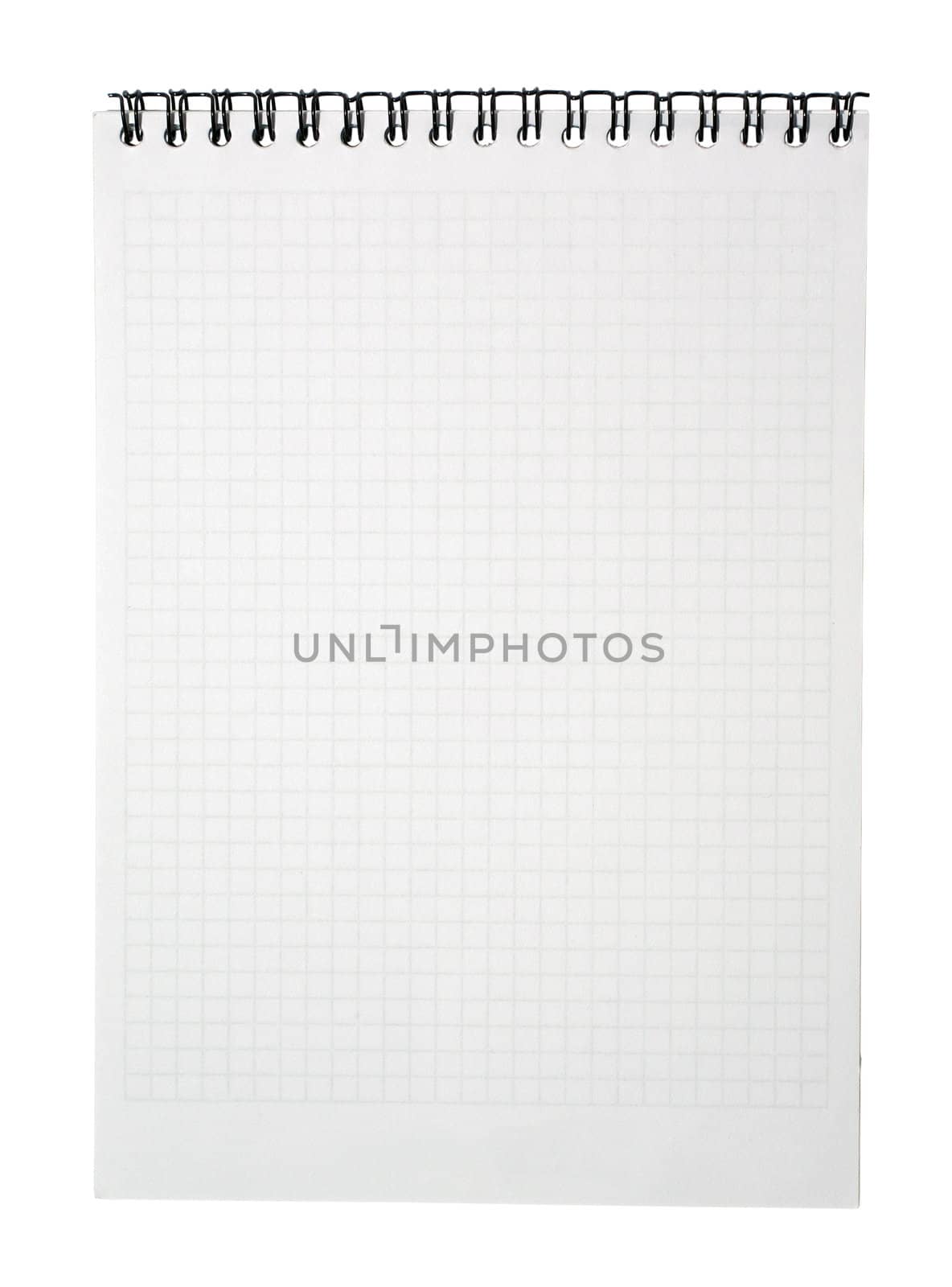 Empty page of notebook with binder isolated on white background. by borodaev