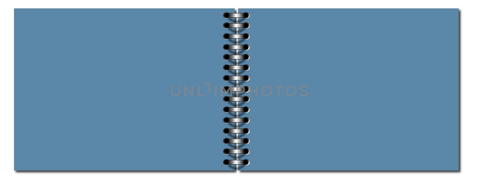 Open ring book on a white background