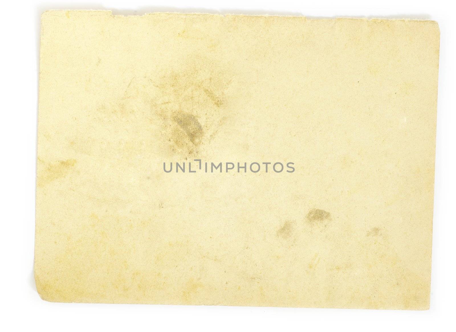 old note paper isolated on white background