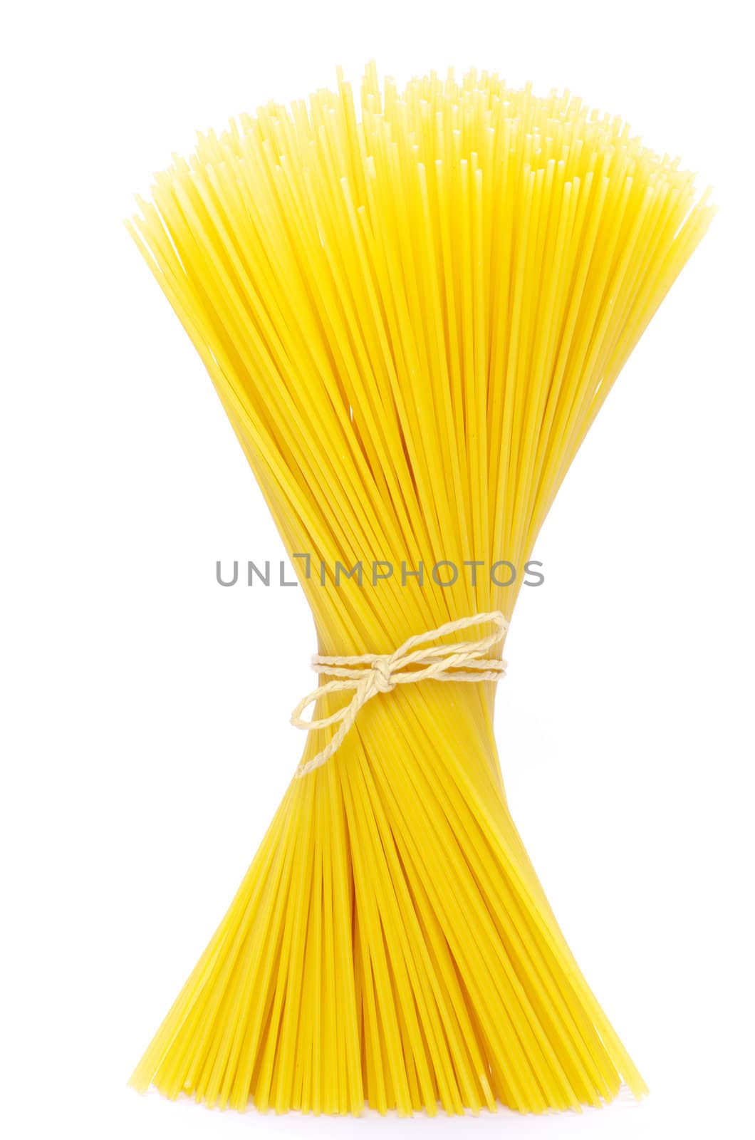 Bunch of spaghetti isolated on white background.