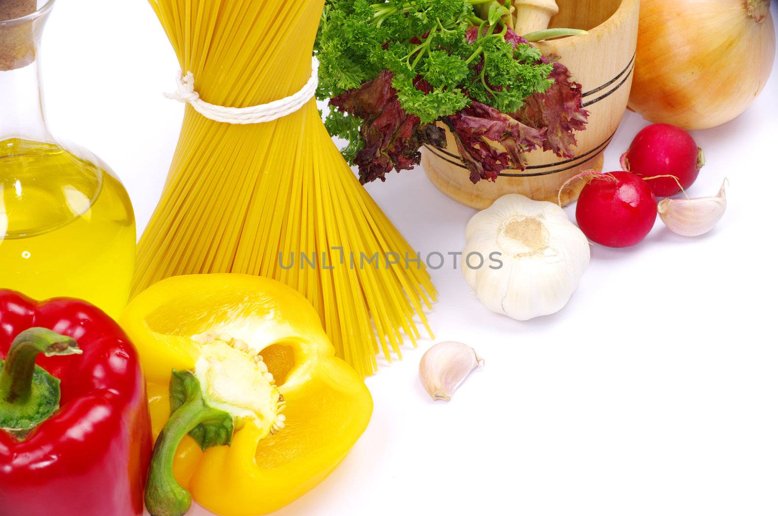 food ingredients isolated on white background