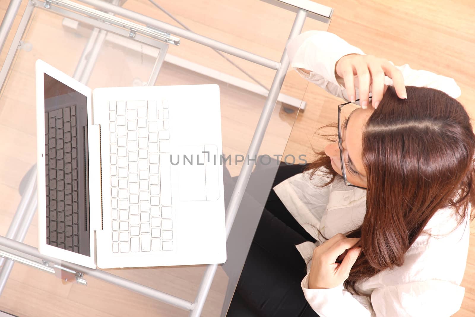 Business woman working on a Laptop.