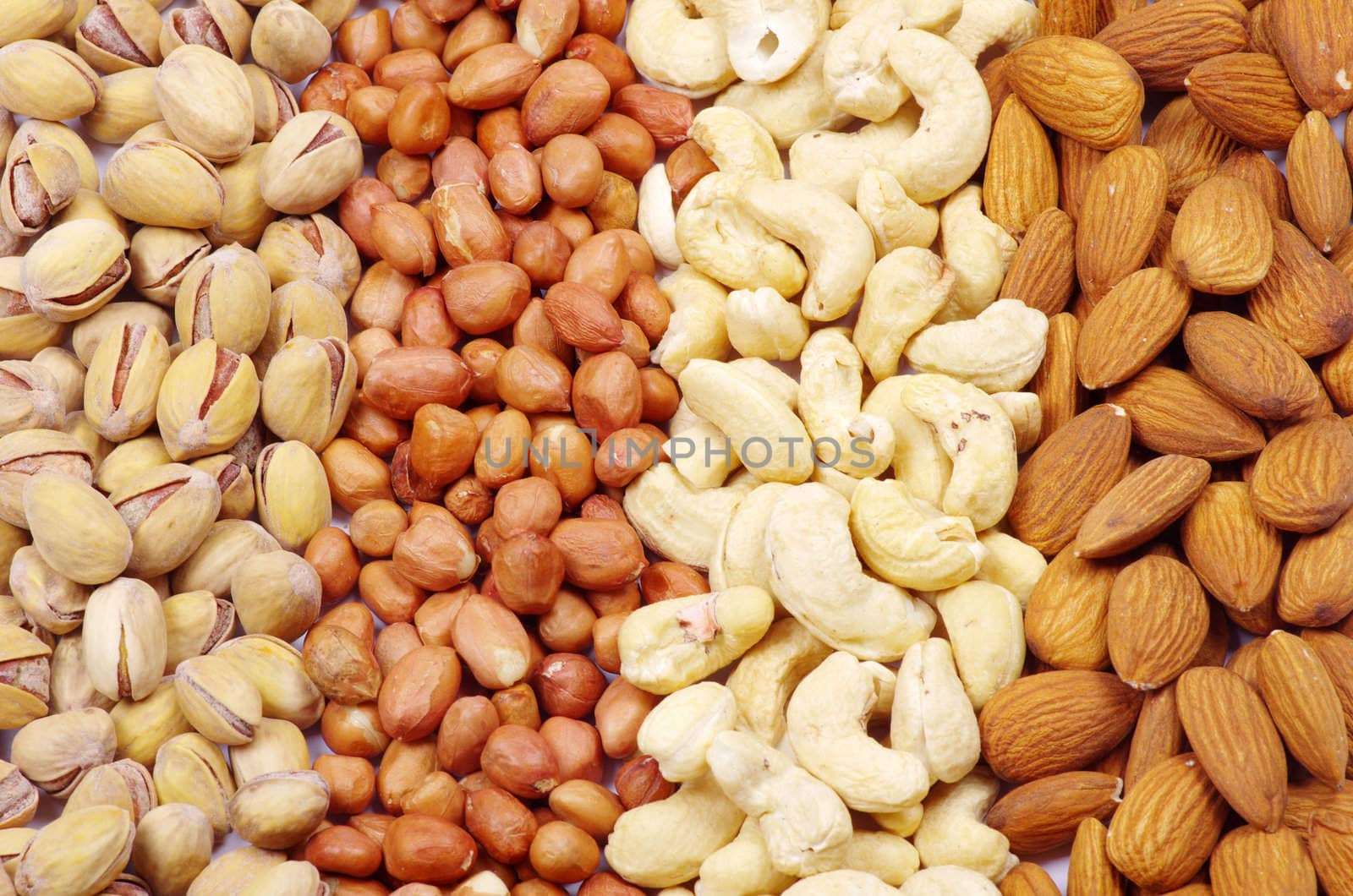 Assorted nuts as a background