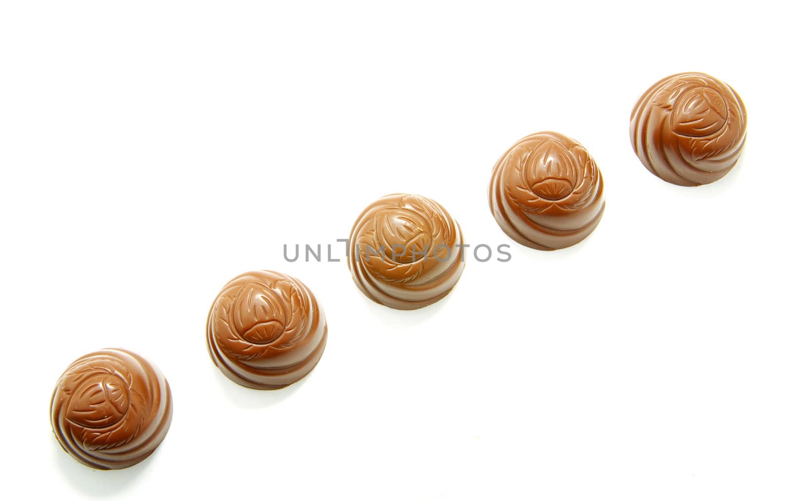 chocolate sweets isolated on a white background