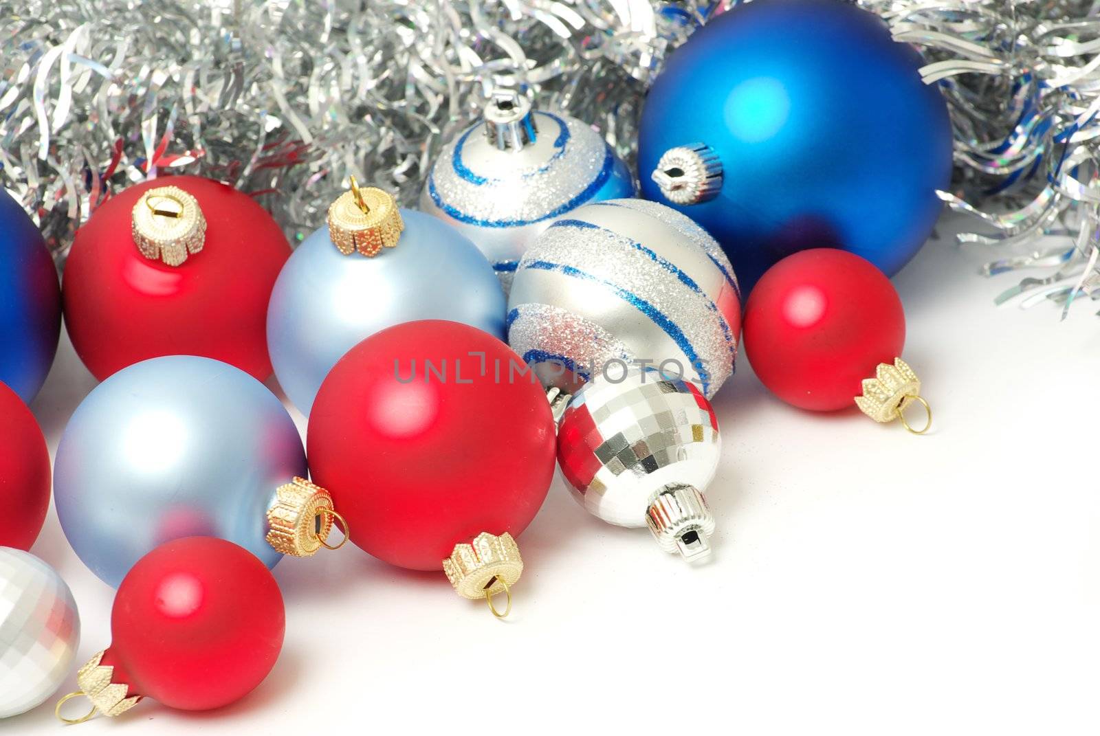 Christmas balls isolated on the white background
