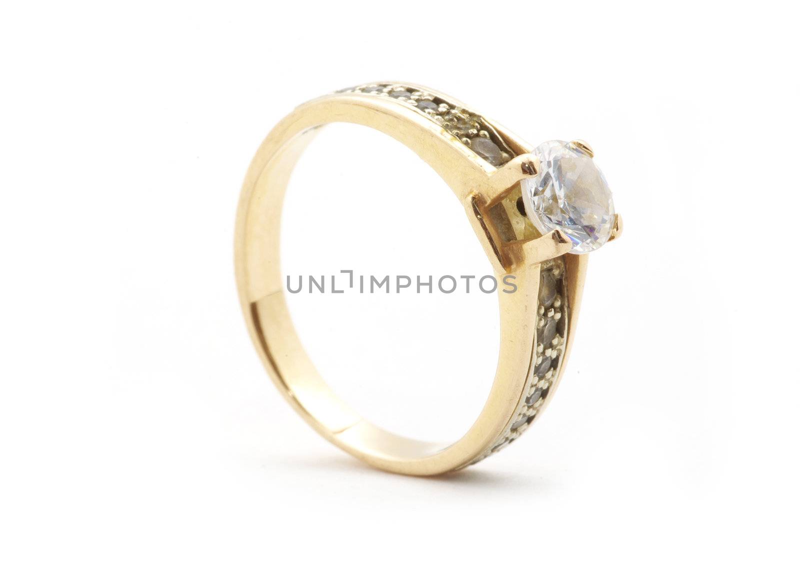 Gold wedding rings isolated on white background