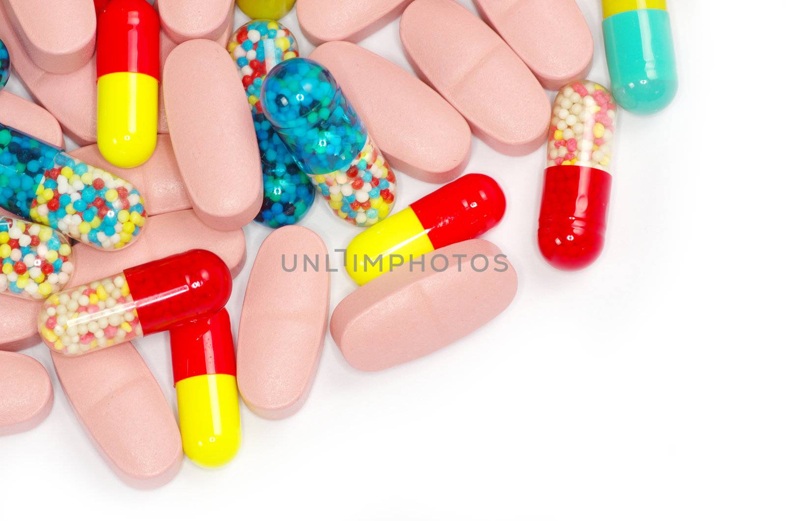  pills isolated on white background