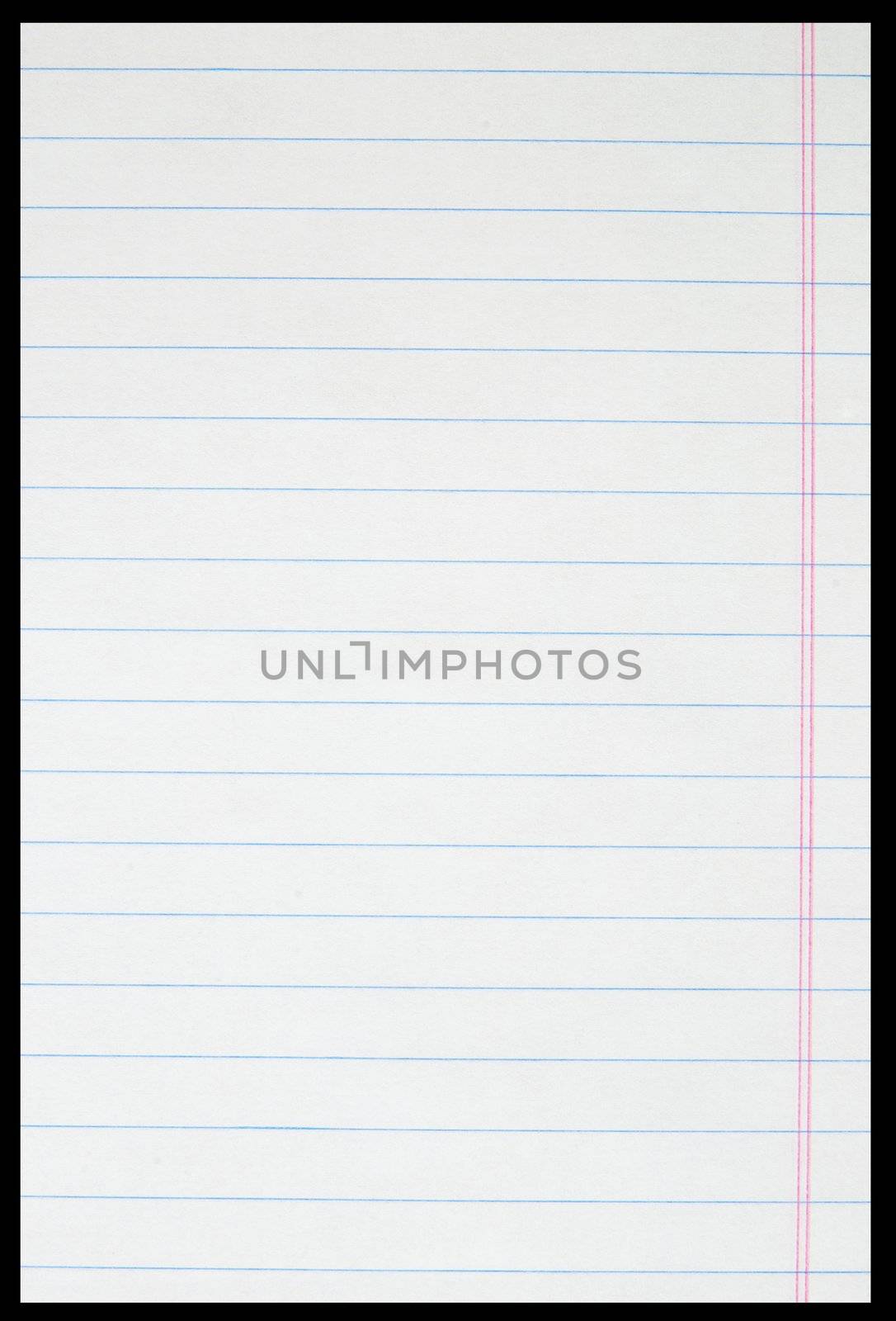 Blank white paper sheet with blue lines