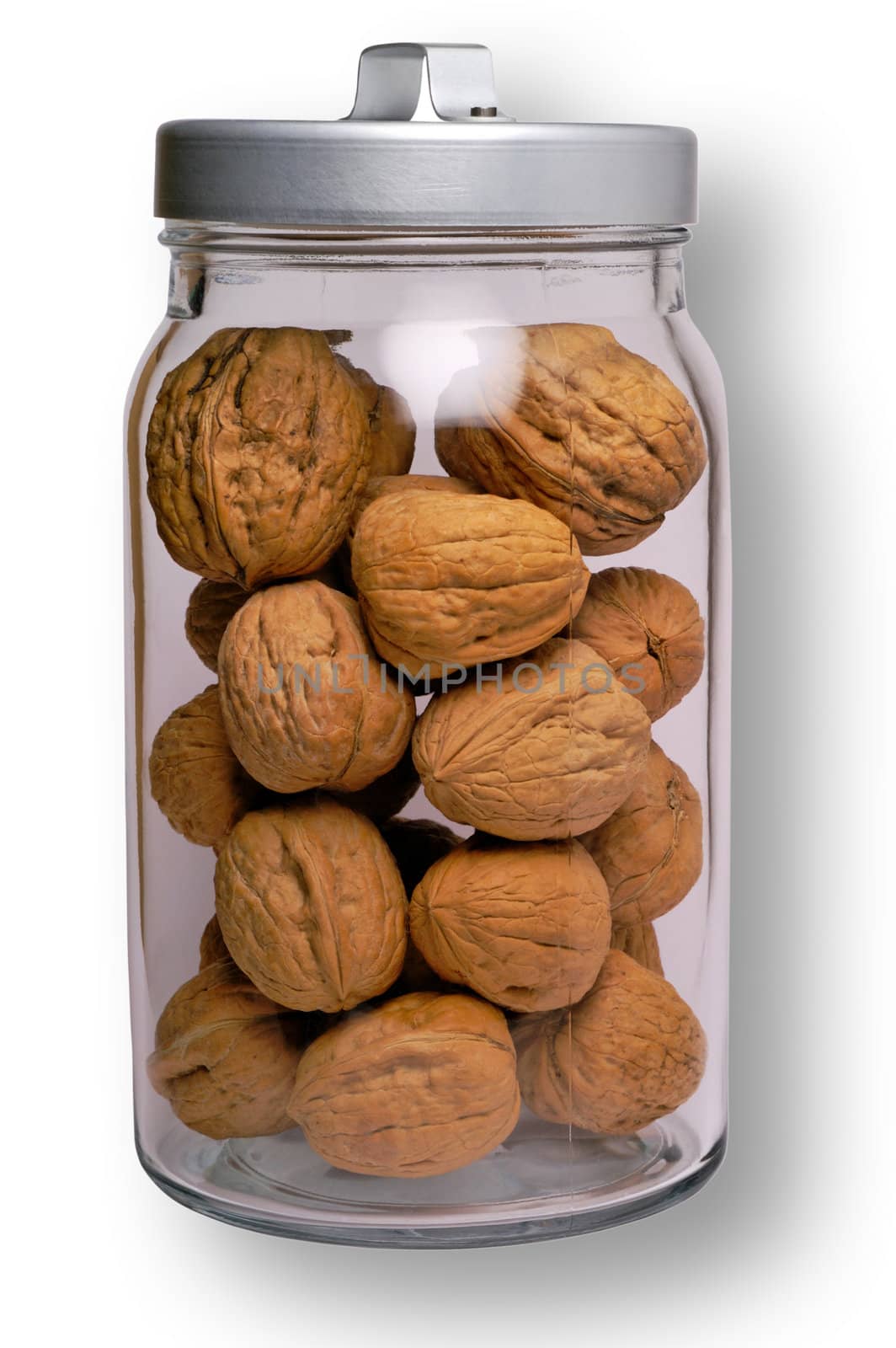 Nuts in glass jar with clipping path by Laborer