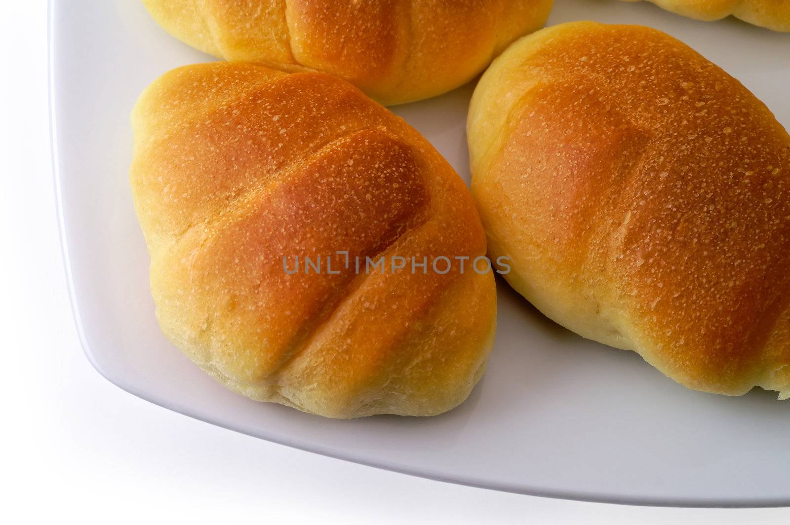 Mini croissant in a plate (4) clipping path