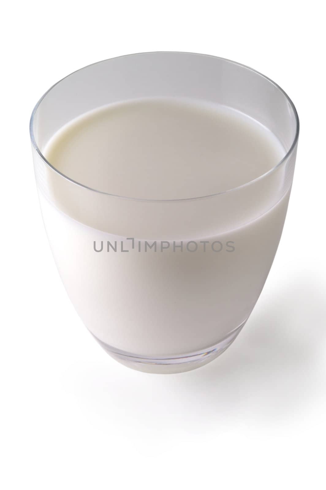 Glass of milk isolated in white background (w1) with clipping path by Laborer